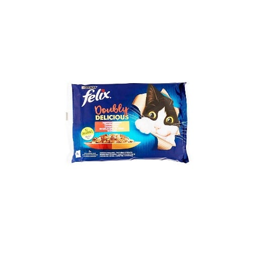 FELIX DOUBLY DELICIOUS ΓΑΤΟΤΡΟΦΗ ΣΕ ΖΕΛΕ (4x85gr.) - (ΠΟΙΚΙΛΙΑ ΚΡΕΑΤΙΚΩΝ)