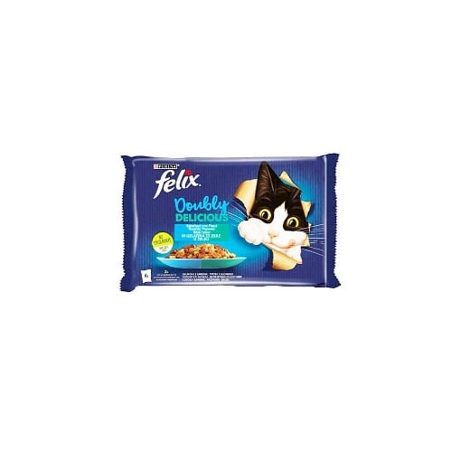 FELIX DOUBLY DELICIOUS ΓΑΤΟΤΡΟΦΗ ΣΕ ΖΕΛΕ (4x85gr.) - (ΠΟΙΚΙΛΙΑ ΨΑΡΙΚΩΝ)