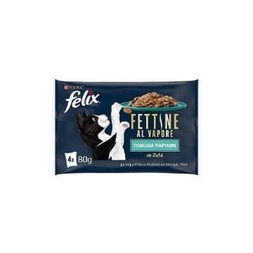 FELIX ΓΑΤΟΤΡΟΦΗ ΣΕ ΖΕΛΕ (4x80gr) - (ΣΟΛΟΜΟΣ/ΤΟΝΟΣ)