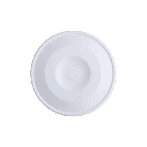 ΒΙΟΔΙΑΣΠΩΜΕΝΟ FIBER ΚΑΠΑΚΙ FLAT ΛΕΥΚΟ ΜΕ ΤΡΥΠΑ 16οz (50τεμ.) - (90mm)