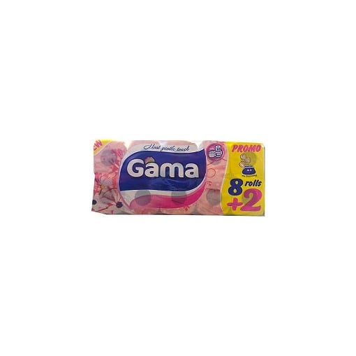 GAMA ΧΑΡΤΙ ΥΓΕΙΑΣ ΡΟΛΟ 3ΦΥΛΛΟ (10x75gr.) - (8+2τεμ. ΔΩΡΟ)
