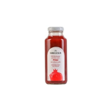 GRECIALS ΧΥΜΟΣ ΣΕ ΓΥΑΛΙΝΟ 250ml - (100% ΧΥΜΟΣ ΡΟΔΙ)