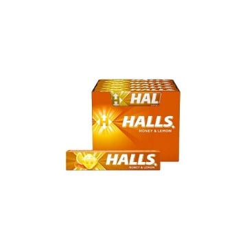 HALLS COOL ΚΑΡΑΜΕΛΕΣ (32grx20τεμ.) - (HONEY & LEMON)