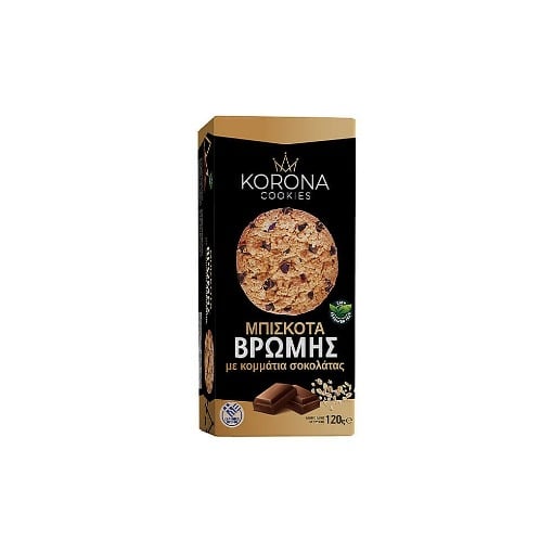KORONA ΜΠΙΣΚΟΤΑ ΒΡΩΜΗΣ ΜΕ ΚΟΜΜΑΤΙΑ ΣΟΚΟΛΑΤΑΣ 120gr.