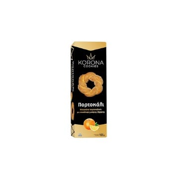 KORONA ΜΠΙΣΚΟΤΑ ΜΕ ΕΠΙΚΑΛΥΨΗ ΜΑΥΡΗΣ ΖΑΧΑΡΗΣ 105gr. - (ΠΟΡΤΟΚΑΛΙ)