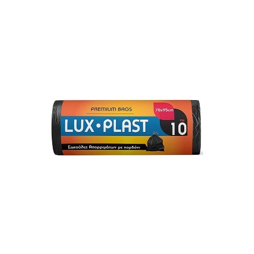 LUX-PLAST ΣΑΚΟΥΛΑ ΑΠΟΡΡΙΜΑΤΩΝ ΡΟΛΟ ΜΕ ΚΟΡΔΟΝΙ (10τεμ.) - (70x95cm)