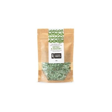MAMMA GRECA ΑΛΑΤΙ ΜΕΣΟΛΟΓΓΙΟΥ ΜΕ ΣΚΟΡΔΟ & ΒΑΣΙΛΙΚΟ 200gr. - (REFILL)
