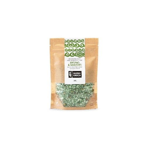 MAMMA GRECA ΑΛΑΤΙ ΜΕΣΟΛΟΓΓΙΟΥ ΜΕ ΣΚΟΡΔΟ & ΒΑΣΙΛΙΚΟ 200gr. - (REFILL)