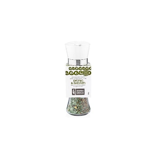 MAMMA GRECA ΑΛΑΤΙ ΜΕΣΟΛΟΓΓΙΟΥ ΜΕ ΣΚΟΡΔΟ & ΒΑΣΙΛΙΚΟ 200gr. - (ΒΑΖΟ ΜΕ ΜΥΛΟ)