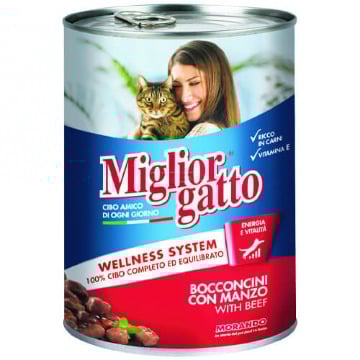 MIGLIOR ΓΑΤΟΤΡΟΦΗ ΚΟΝΣΕΡΒΑ 405gr - (ΒΟΔΙΝΟ)