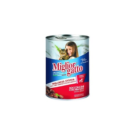 MIGLIOR ΓΑΤΟΤΡΟΦΗ ΚΟΝΣΕΡΒΑ 405gr - (ΒΟΔΙΝΟ)