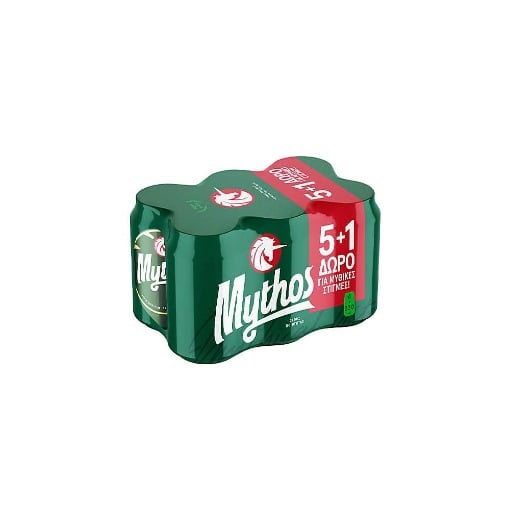 MYTHOS ΜΠΥΡΑ ΚΟΥΤΙ 330ml - (5+1 ΔΩΡΟ)