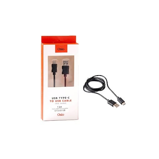 OSIO ΚΑΛΩΔΙΟ ΦΟΡΤΙΣΗΣ ΚΑΙ ΣΥΓΧΡΟΝΙΣΜΟΥ ΑΠΟ TYPE C ΣΕ USB  (1,2m) - (ΜΑΥΡΟ) (OTU-5912Β)
