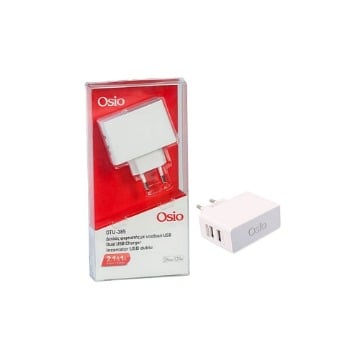 OSIO ΦΟΡΤΙΣΤΗΣ ΜΕ 2 ΘΥΡΕΣ USB - (ΑΣΠΡΟΣ) (OTU-385W)
