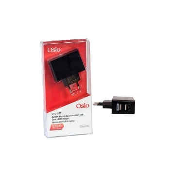 OSIO ΦΟΡΤΙΣΤΗΣ ΜΕ 2 ΘΥΡΕΣ USB - (ΜΑΥΡΟΣ) (OTU-385B)