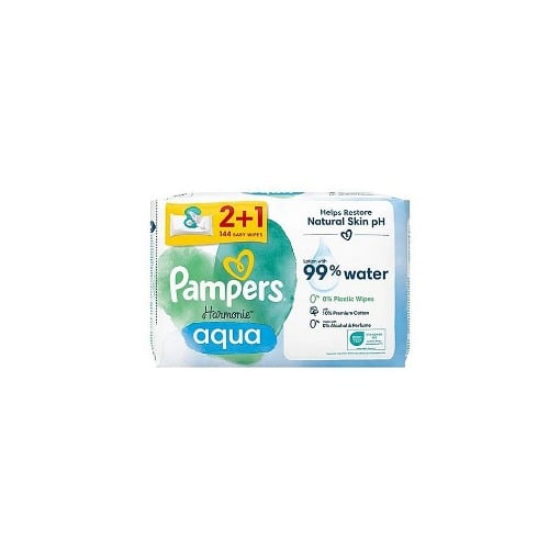 PAMPERS ΜΩΡΟΜΑΝΤΗΛΑ 3x48τεμ. - (HARMONIE) (AQUA) (2+1)