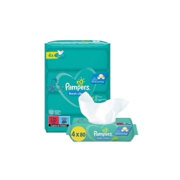 PAMPERS ΜΩΡΟΜΑΝΤΗΛΑ 4x80τεμ. - (FRESH CLEAN)
