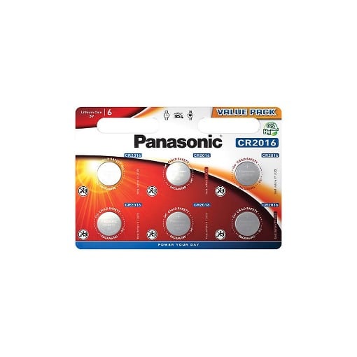 PANASONIC ΜΠΑΤΑΡΙΑ ΛΙΘΙΟΥ ΚΟΥΜΠΙ CR-2016 (6τεμ.)
