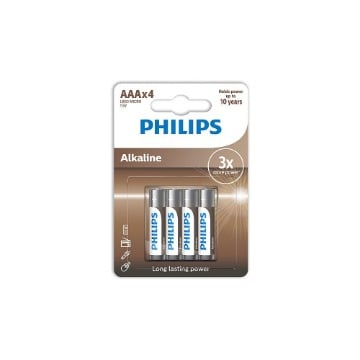 PHILIPS ΜΠΑΤΑΡΙΑ ΑΛΚΑΛΙΚΗ AAΑ 4τεμ. - (ΜΕ ΦΟΡΟ 0,08€)