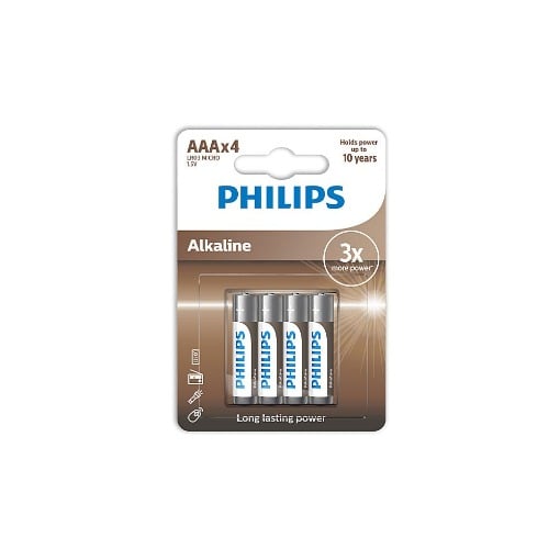 PHILIPS ΜΠΑΤΑΡΙΑ ΑΛΚΑΛΙΚΗ AAΑ 4τεμ. - (ΜΕ ΦΟΡΟ 0,08€)