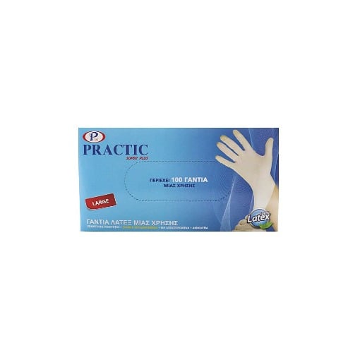 PRACTIC ΓΑΝΤΙΑ ΛΑΤΕΞ (100τεμ.) - (LARGE)