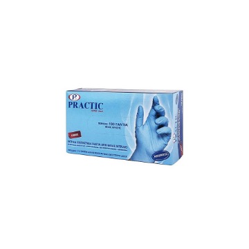 PRACTIC ΓΑΝΤΙΑ ΝΙΤΡΙΛΙΟΥ ΜΠΛΕ LARGE - (100τεμ.)
