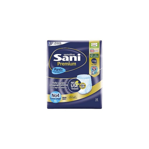 SANI PANTS ΑΚΡΑΤΕΙΑΣ No 4 (12τεμ.) - (EXTRA LARGE) (PREMIUM)
