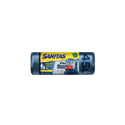 SANITAS ΣΑΚΟΥΛΑ ΑΠΟΡ/ΤΩΝ ΚΟΡΔΟΝΙ (52x75cm)(45lt)(10τεμ.) - (FLEX AND STRONG)