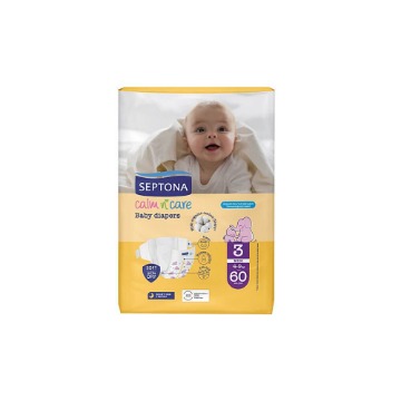 SEPTONA CALM N CARE BABY DIAPERS MIDI No 3 (60τεμ.) - (4-9kg)