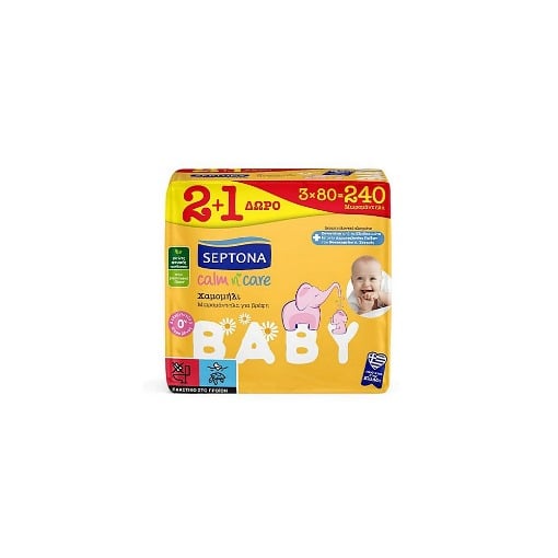 SEPTONA ΜΩΡΟΜΑΝΤΗΛΑ CALM N CARE (3x80τεμ.) - (ΧΑΜΟΜΗΛΙ)