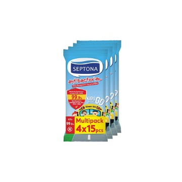 SEPTONA ΥΓΡΑ ΜΑΝΤΗΛΑΚΙΑ (4x15τεμ.) - (KIDS)