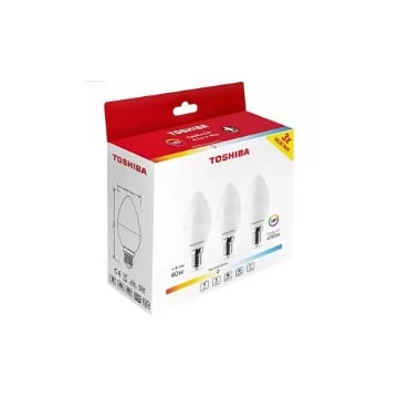 TOSHIBA ΛΑΜΠΑ (LED) 3P E14 4,7/40W 4000K (3τεμ.)