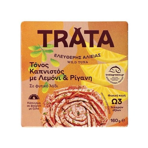 TRATA ΤΟΝΟΣ ΚΑΠΝΙΣΤΟΣ ΛΕΜΟΝΙ&ΡΙΓΑΝΗ ΣΕ ΦΥΤΙΚΟ ΛΑΔΙ 160gr Σ16 