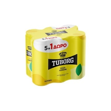 TUBORG SODA ΚΟΥΤΙ 330ml - (5+1 ΔΩΡΟ) (ΛΕΜΟΝΙ)