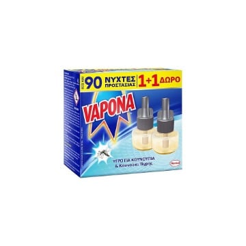 VAPONA ΕΝΤΟΜOΠΩΘΗΤΙΚΟ ΥΓΡΟ REFILL (2x18ml) - (1+1 ΔΩΡΟ)