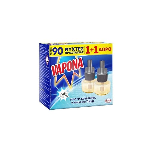 VAPONA ΕΝΤΟΜOΠΩΘΗΤΙΚΟ ΥΓΡΟ REFILL (2x18ml) - (1+1 ΔΩΡΟ)