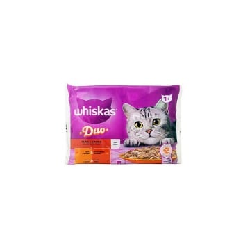 WHISKAS DUO ΓΑΤΟΤΡΟΦΗ 4x85gr. (ΚΡΕΑΤΙΚΑ)