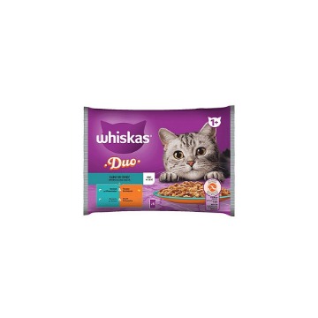 WHISKAS DUO ΓΑΤΟΤΡΟΦΗ 4x85gr. (ΣΤΕΡΙΑ & ΘΑΛΑΣΣΑ)