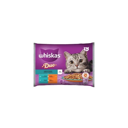 WHISKAS DUO ΓΑΤΟΤΡΟΦΗ 4x85gr. (ΣΤΕΡΙΑ & ΘΑΛΑΣΣΑ)