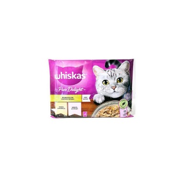 WHISKAS ΓΑΤΟΤΡΟΦΗ ADULT PURE DELIGHT 4x85gr. - (MIXED)