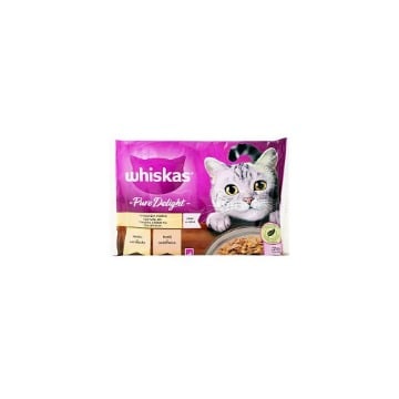 WHISKAS ΓΑΤΟΤΡΟΦΗ ADULT PURE DELIGHT 4x85gr. - (ΠΟΥΛΕΡΙΚΑ)
