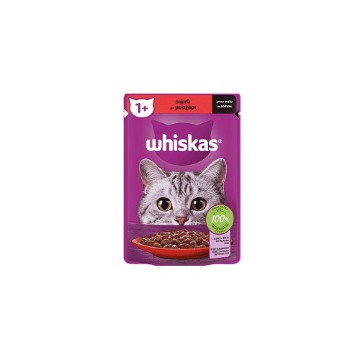 WHISKAS ΓΑΤΟΤΡΟΦΗ PURE DELIGHT 85gr. - (ΜΟΣΧΑΡΙ ΣΕ ΣΑΛΤΣΑ)
