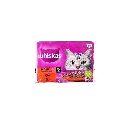 WHISKAS ΓΑΤΟΤΡΟΦΗ ΕΠΙΛΕΓΜΕΝΟ ΚΡΕΑΣ ΣΕ ΣΑΛΤΣΑ 4x85gr.