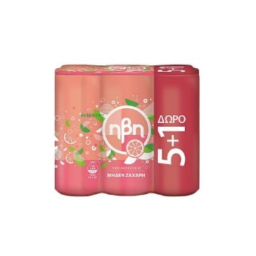 ΗΒΗ PINK GRAPEFRUIT Χ. ΖΑΧΑΡΗ (6x330ml) - (5+1 ΔΩΡΟ)