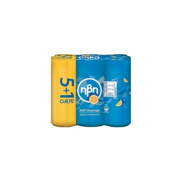 ΗΒΗ ΠΟΡΤΟΚΑΛΑΔΑ ΧΩΡΙΣ ΑΝΘΡΑΚΙΚΟ (6x330ml) - (ΜΠΛΕ) (5+1 ΔΩΡΟ)