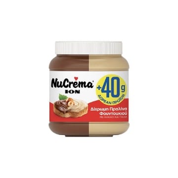 ΙΟΝ NUCREMA 380gr - (ΔΙΧΡΩΜΗ ΠΡΑΛΙΝΑ ΦΟΥΝΤΟΥΚΙΟΥ) (9866)