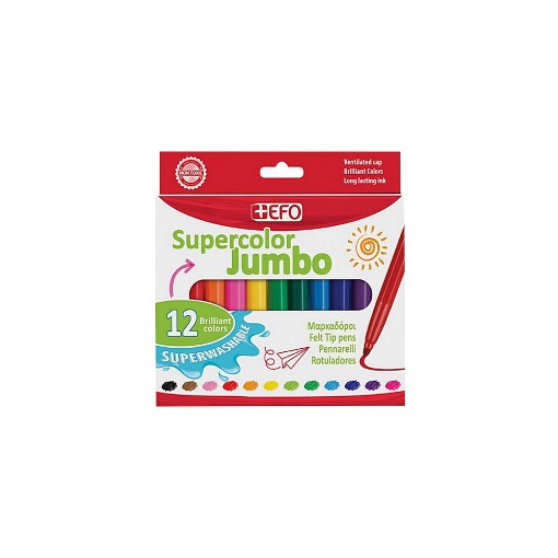 ΜΑΡΚΑΔΟΡΟΙ +EFO SUPERCOLOR JUMBO 12τεμ.