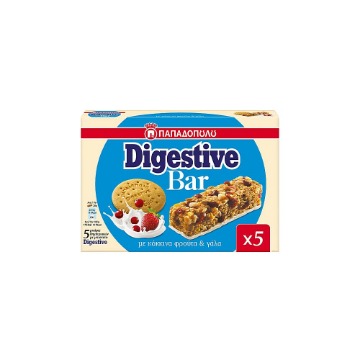 ΠΑΠΑΔΟΠΟΥΛΟΥ DIGESTIVE BARS (5x28gr.) - (ΓΑΛΑ & ΦΡΟΥΤΑ)