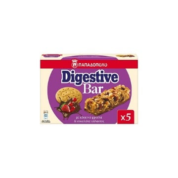 ΠΑΠΑΔΟΠΟΥΛΟΥ DIGESTIVE BARS (5x28gr.) - (ΚΟΚΚΙΝΑ ΦΡΟΥΤΑ)