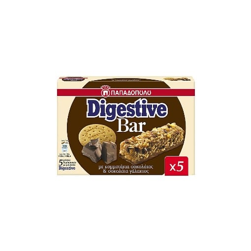 ΠΑΠΑΔΟΠΟΥΛΟΥ DIGESTIVE BARS (5x28gr.) - (ΣΟΚΟΛΑΤΑ)